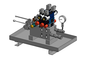3D-Konstruktion Hydraulik-Steuerblöcken